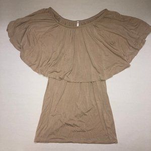 VOEL Beige Off the Shoulder Blouse